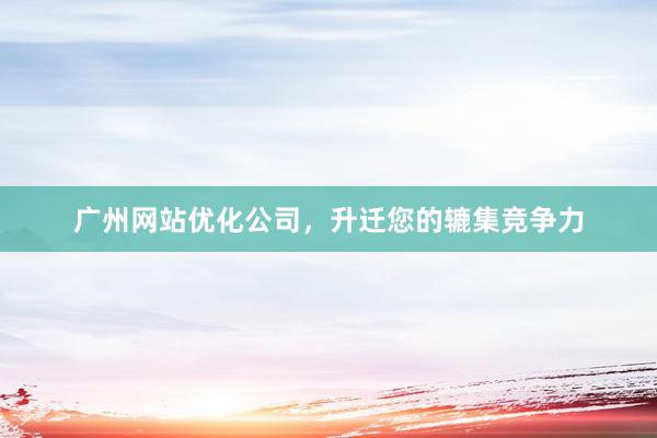 广州网站优化公司，升迁您的辘集竞争力